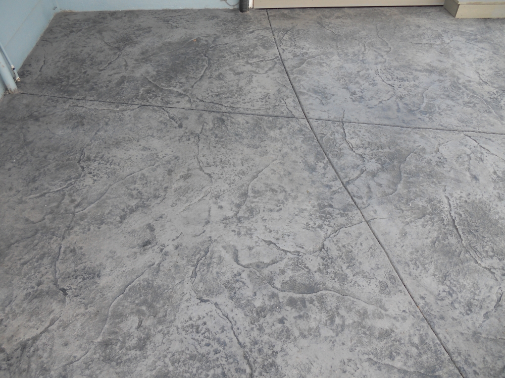 Grey Stamped Concrete Patio